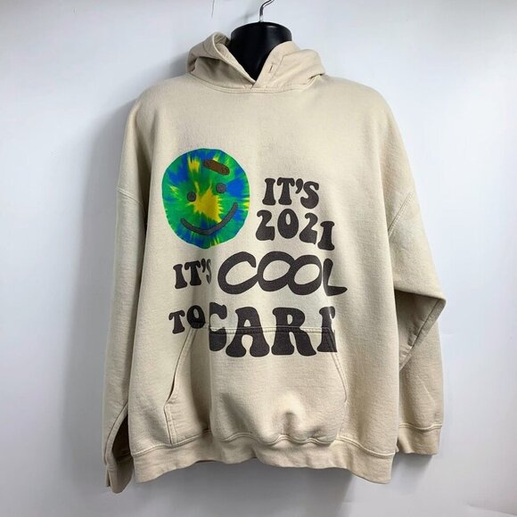Lonely Ghost Adults It's Cool To Care 2021 Smiley Pullover Hoodie Size XL‎ - Picture 1 of 13